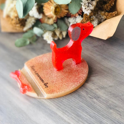 Colorful Resin Dog Phone Stand - Perfect Gift for Dog Lovers