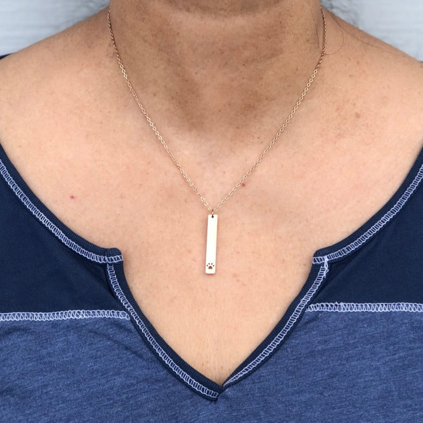 Stainless Steel Pawprint Necklace - Perfect Gift for Dog Lovers!